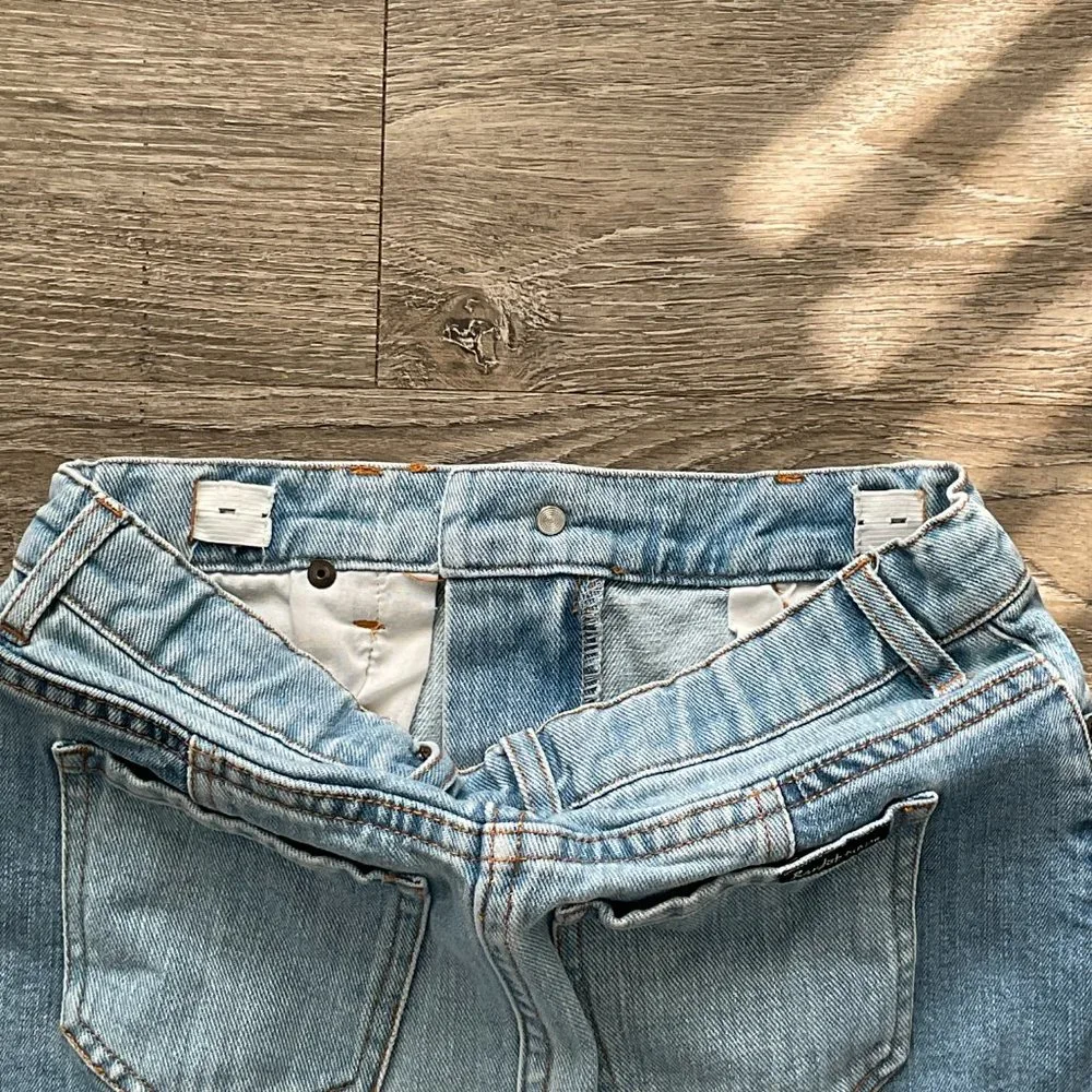 Bardot Junior Denim Skirt Blue Jean Raw Hem Girls Size‎ 14
